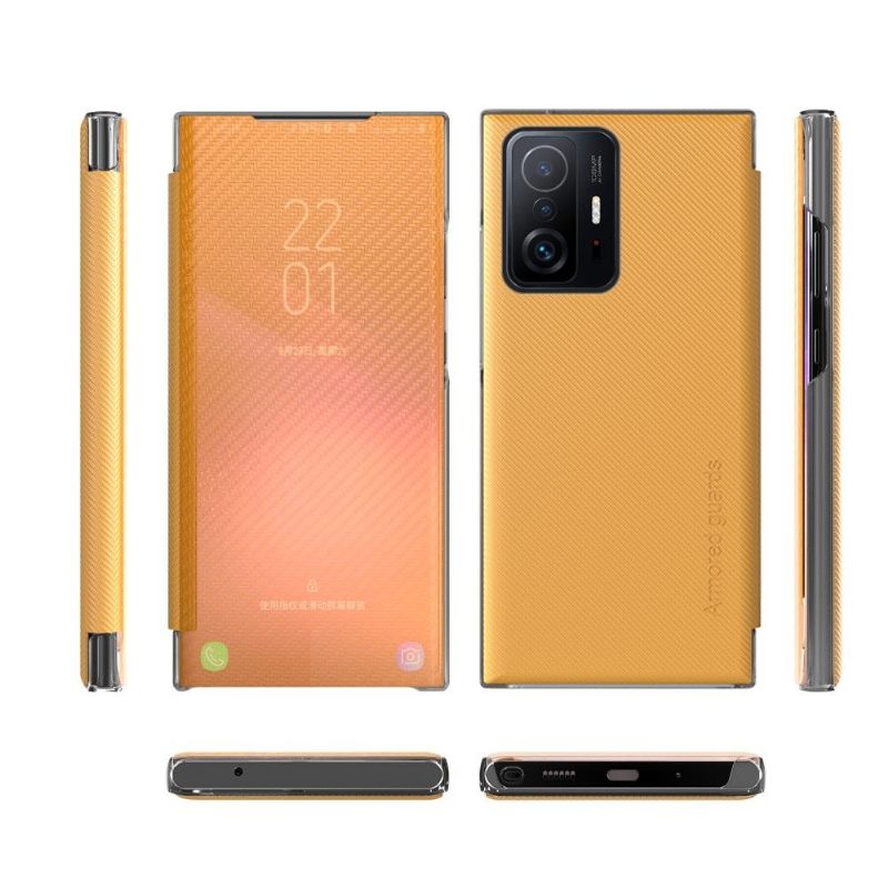 θηκη κινητου Xiaomi 11T / 11T Pro Θήκη Flip Ίνα Άνθρακα