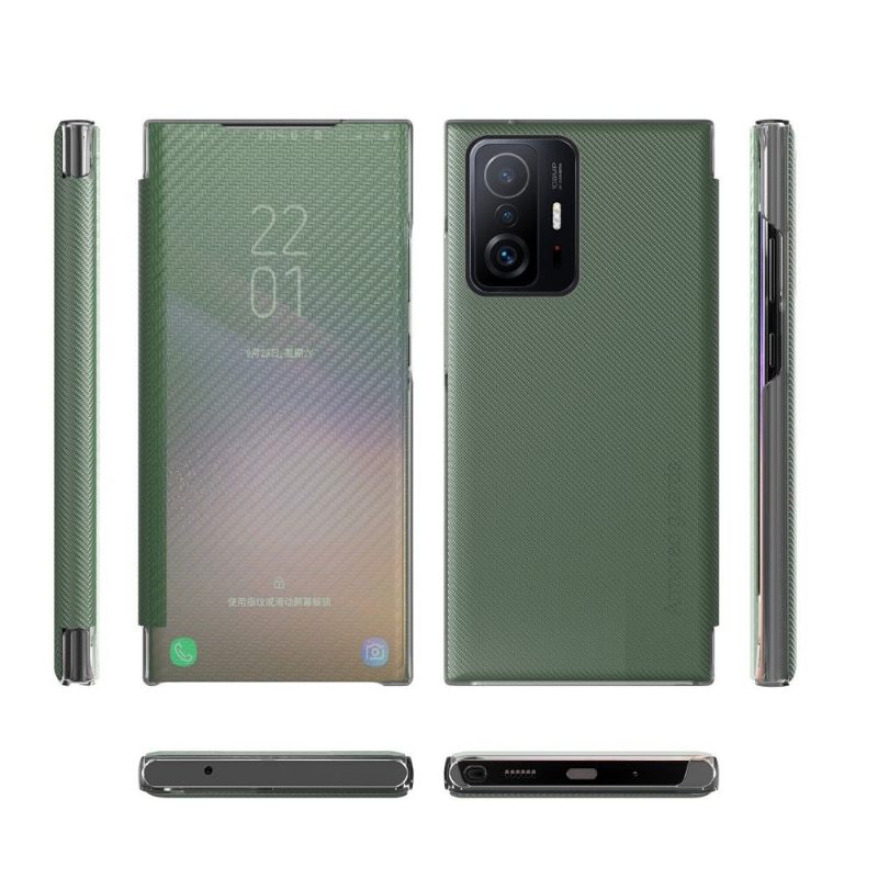 θηκη κινητου Xiaomi 11T / 11T Pro Θήκη Flip Ίνα Άνθρακα