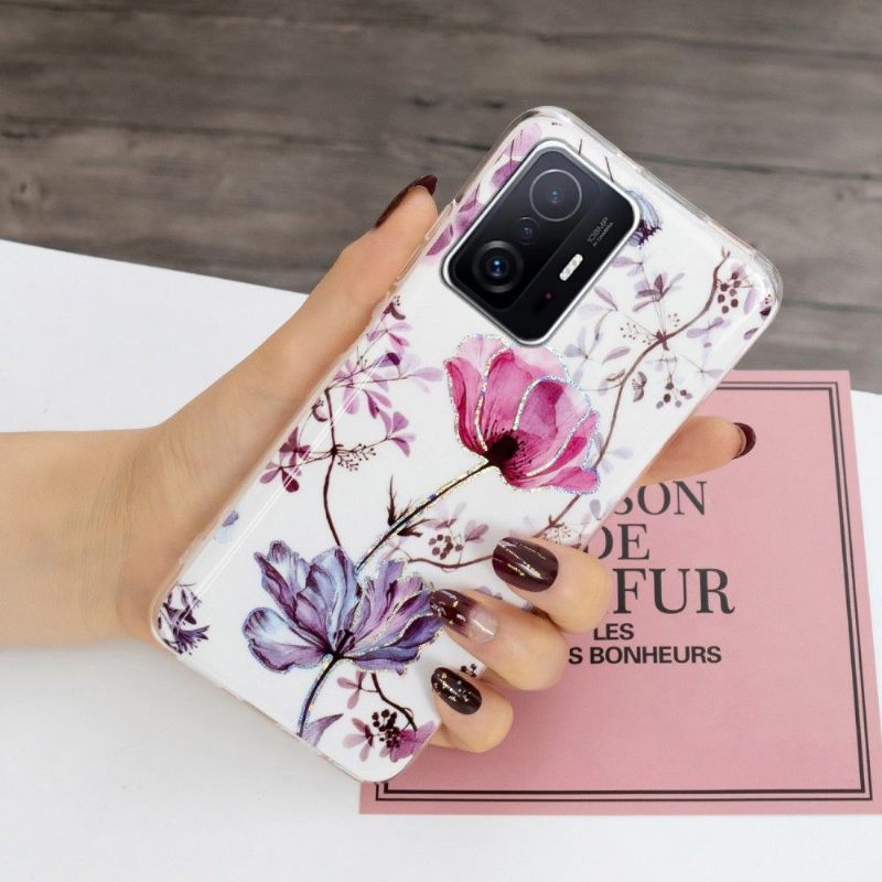 Θήκη Xiaomi 11T / 11T Pro Silicone Violet Flower