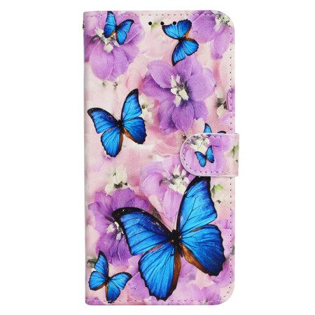 Θηκη Κινητου Motorola Edge 50 Θήκες Κινητών Purple Flowers And Blue Butterflies Premium