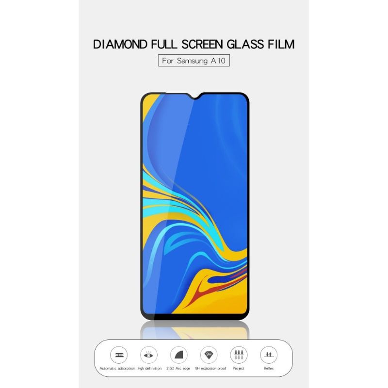 Samsung Galaxy A10 - Full Size Tempered Glass Screen Protector - Μαύρο