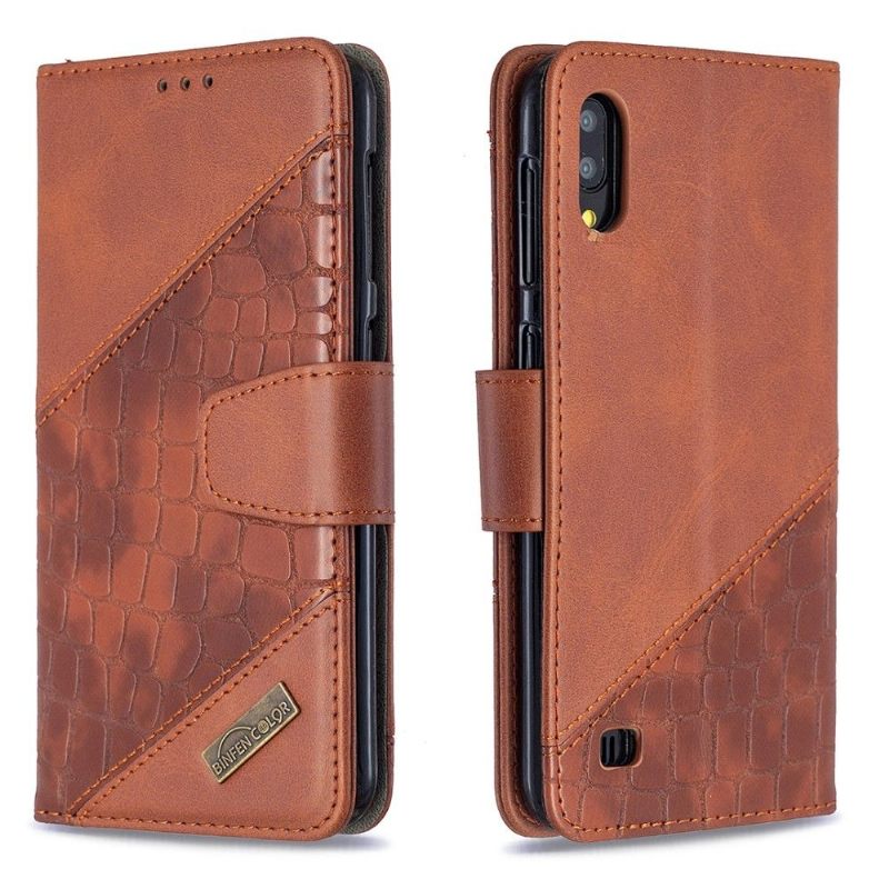 Θήκη Flip Samsung Galaxy A10 Croc Aspect Leather Effect