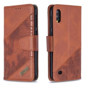 Θήκη Flip Samsung Galaxy A10 Croc Aspect Leather Effect