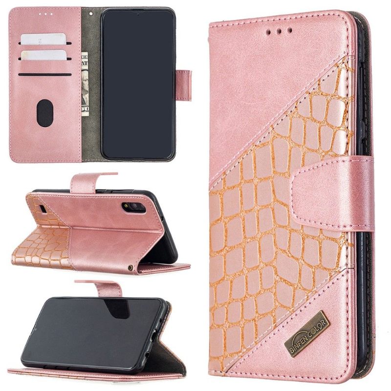 Θήκη Flip Samsung Galaxy A10 Croc Aspect Leather Effect