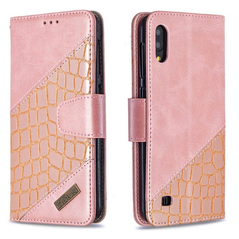 Θήκη Flip Samsung Galaxy A10 Croc Aspect Leather Effect