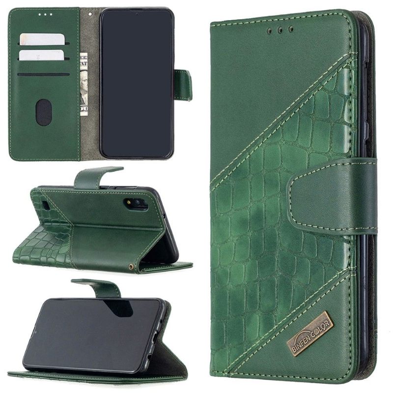 Θήκη Flip Samsung Galaxy A10 Croc Aspect Leather Effect