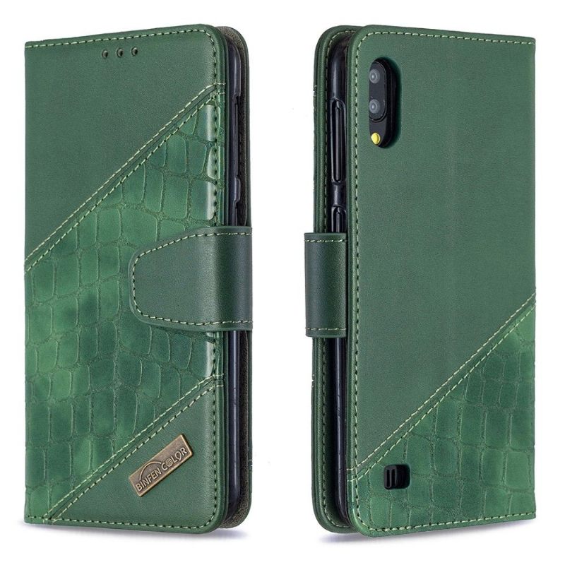 Θήκη Flip Samsung Galaxy A10 Croc Aspect Leather Effect