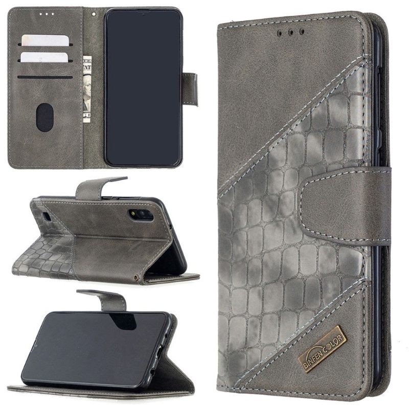 Θήκη Flip Samsung Galaxy A10 Croc Aspect Leather Effect