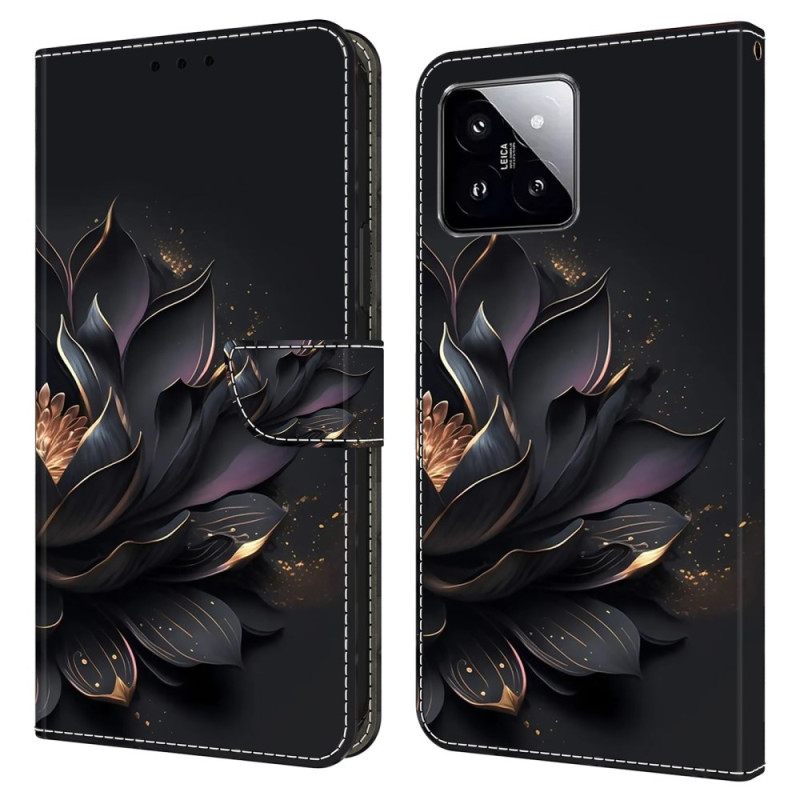 Δερματινη Θηκη Xiaomi 14 Μωβ Lotus