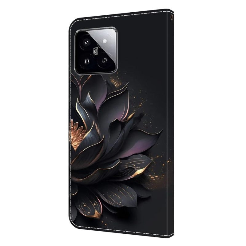 Δερματινη Θηκη Xiaomi 14 Μωβ Lotus