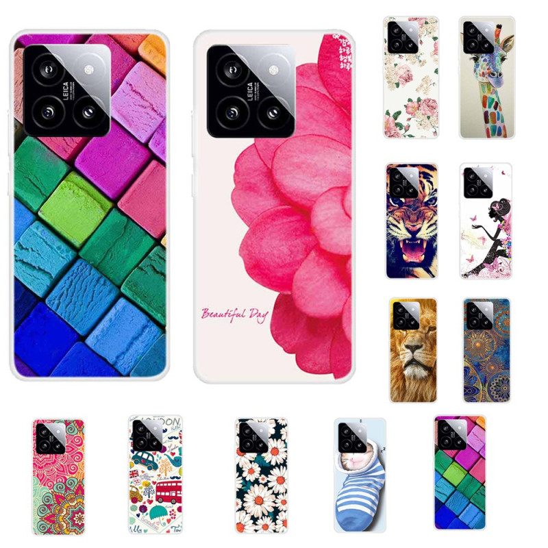 Κάλυμμα Xiaomi 14 Floral Pattern Σιλικόνης