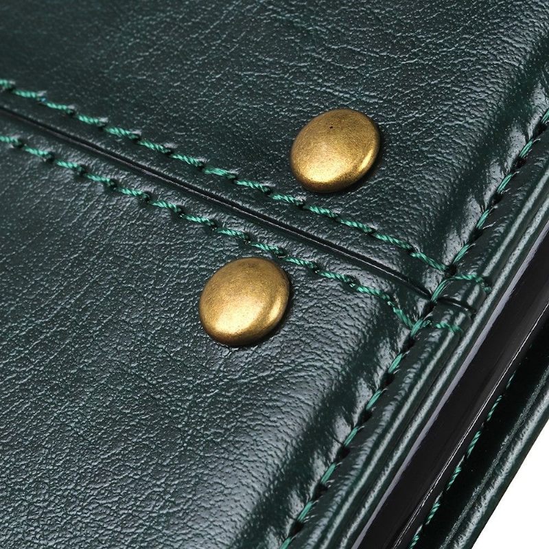 δερματινη θηκη Samsung Galaxy Note 10 Lite Studded Imitation Leather - Πράσινο