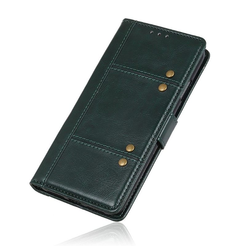 δερματινη θηκη Samsung Galaxy Note 10 Lite Studded Imitation Leather - Πράσινο