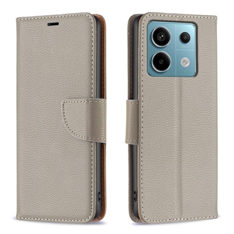 Δερματινη Θηκη Xiaomi Redmi Note 13 Pro 5g Litchi Faux Leather Με Λουράκι