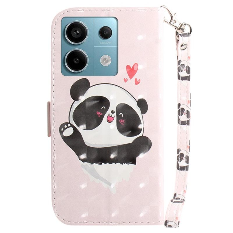 Δερματινη Θηκη Xiaomi Redmi Note 13 Pro 5g Panda Love With Strap