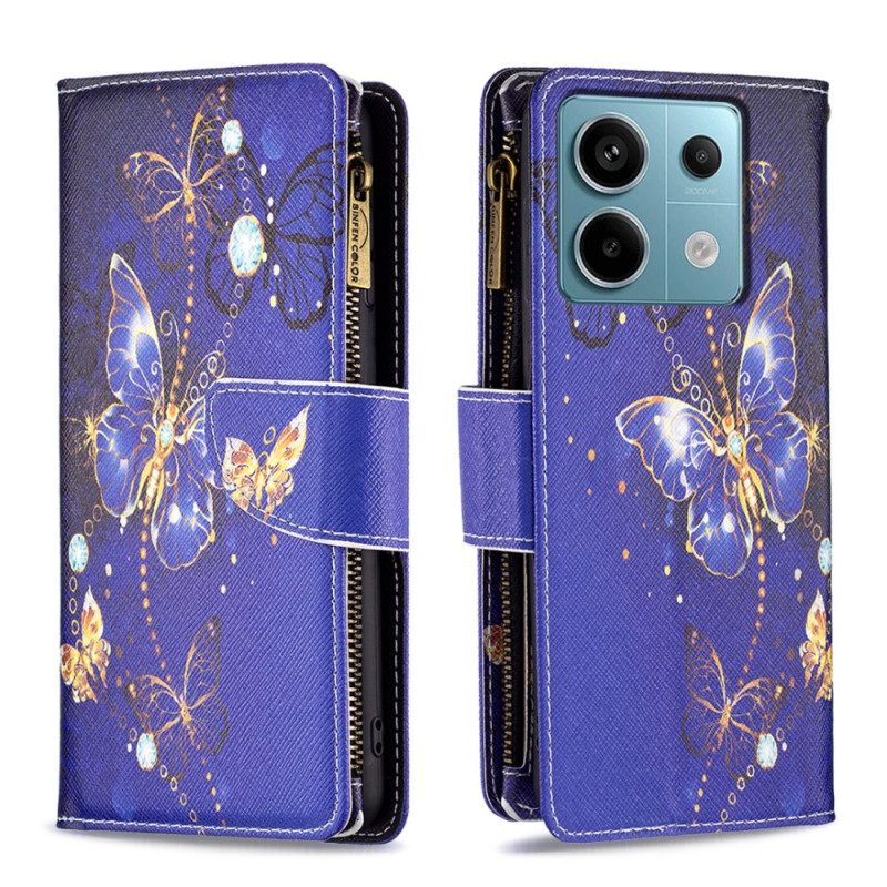 Δερματινη Θηκη Xiaomi Redmi Note 13 Pro 5g Πορτοφόλι Purple Butterflies