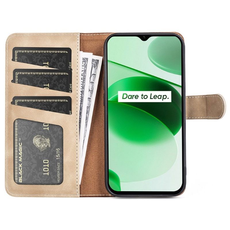 Κάλυμμα Realme C35 Θήκη Flip Bicolor Folio Stand