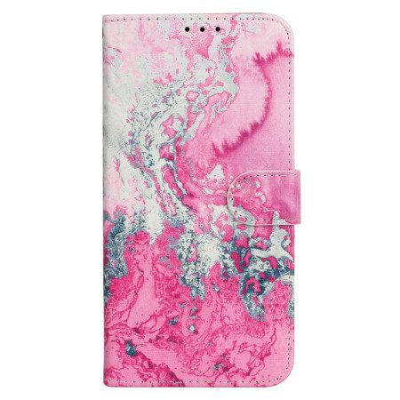 Δερματινη Θηκη iPhone 16 Plus Navy Pink Marble