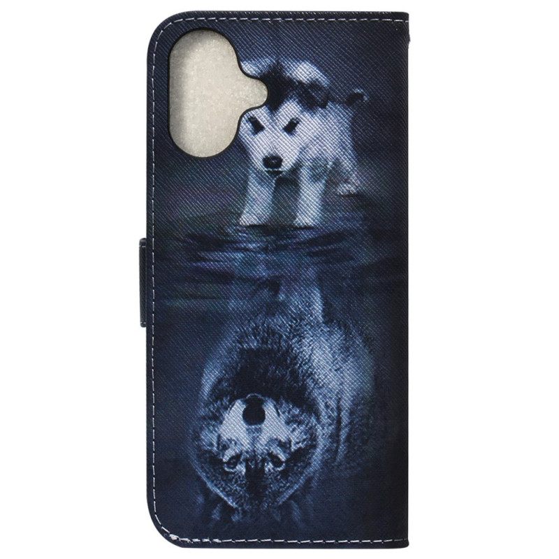 Δερματινη Θηκη iPhone 16 Plus Puppy Dream