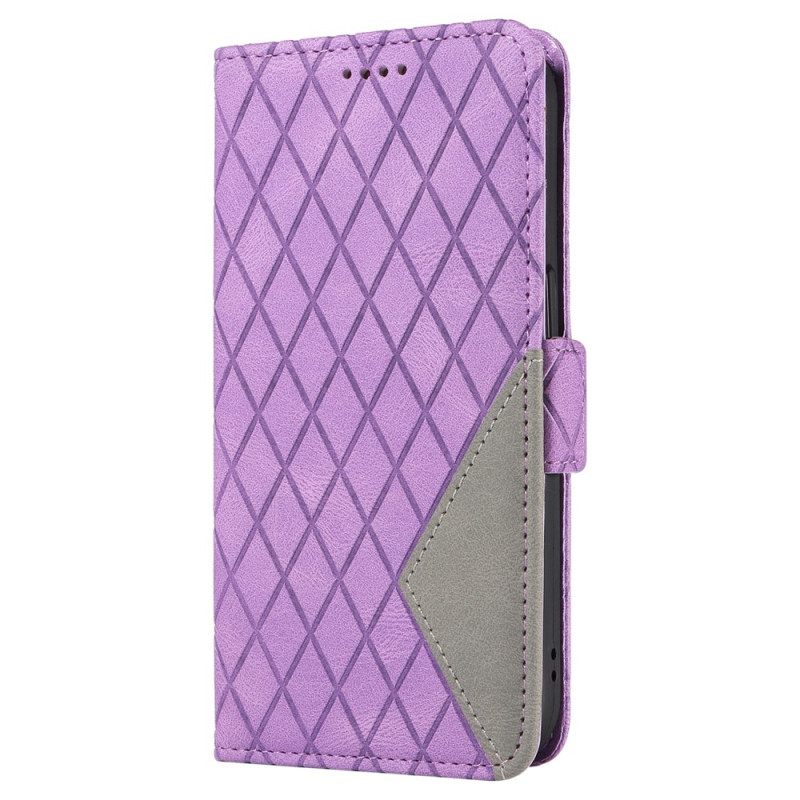 Δερματινη Θηκη iPhone 16 Plus Strappy Diamond Pattern Σιλικόνης