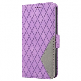 Δερματινη Θηκη iPhone 16 Plus Strappy Diamond Pattern Σιλικόνης