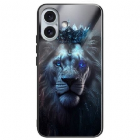 Κάλυμμα iPhone 16 Plus Blue Lion Tempered Glass Σιλικόνης