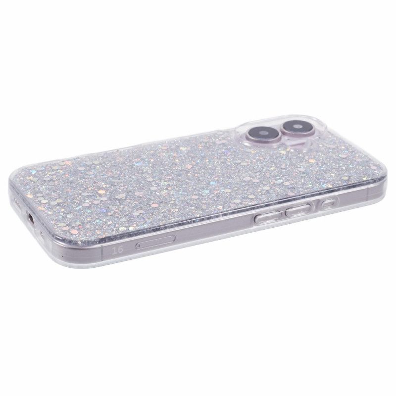 Κάλυμμα iPhone 16 Plus Glitter Σιλικόνης