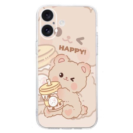 Κάλυμμα iPhone 16 Plus Happy Bear Σιλικόνης