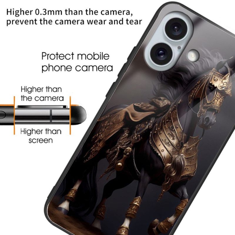 Κάλυμμα iPhone 16 Plus Masked Horse Tempered Glass Σιλικόνης