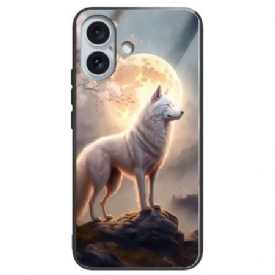 Κάλυμμα iPhone 16 Plus Moonlight Wolf Tempered Glass