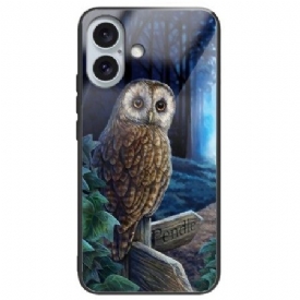 Κάλυμμα iPhone 16 Plus Owl Tempered Glass