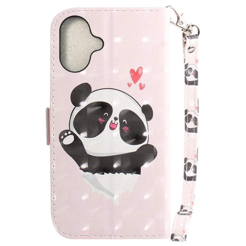 Θηκη Κινητου iPhone 16 Plus Panda Love With Strap