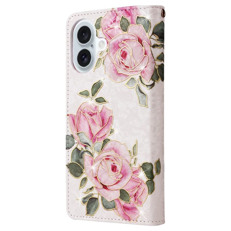 Θηκη Κινητου iPhone 16 Plus Θήκες Κινητών Floral Πορτοφόλι Αποκλεισμού Rfid