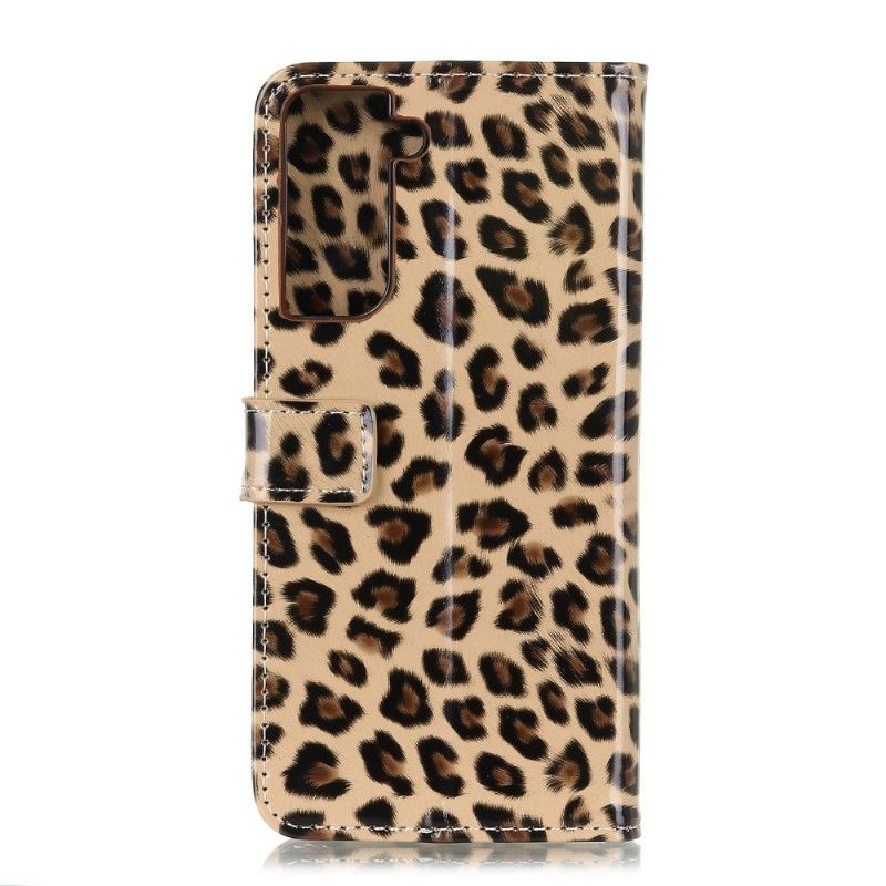 δερματινη θηκη Samsung Galaxy S21 Plus 5G Faux Leopard Style