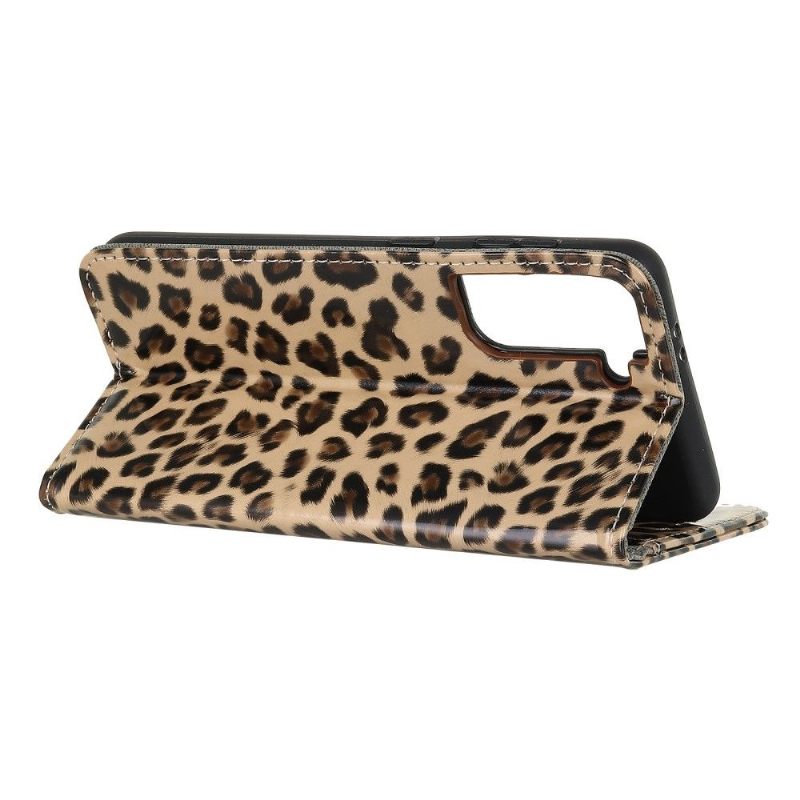 δερματινη θηκη Samsung Galaxy S21 Plus 5G Faux Leopard Style