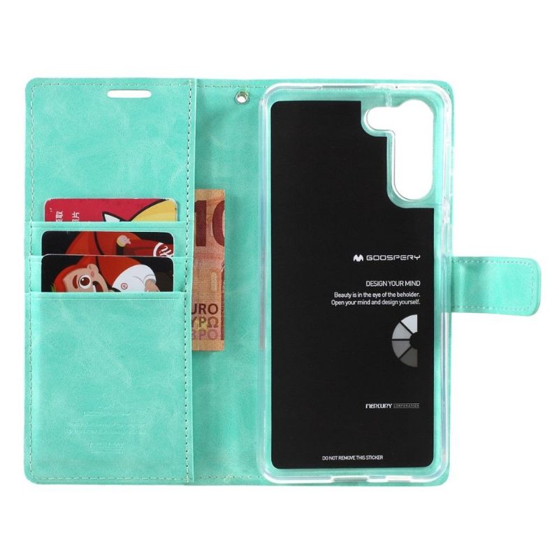 δερματινη θηκη Samsung Galaxy S21 Plus 5G Mercury Blue Moon Imitation Leather