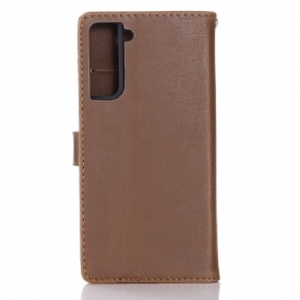 Θήκη Flip Samsung Galaxy S21 Plus 5G Retro Leather Effect