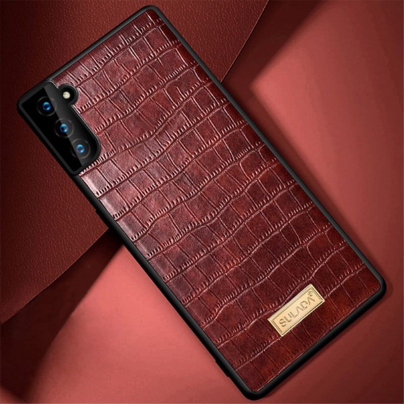 θηκη κινητου Samsung Galaxy S21 Plus 5G Sulada Croco Leather Effect