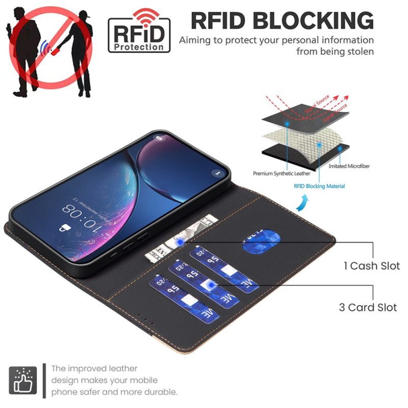 Δερματινη Θηκη iPhone 16 Pro Δίχρωμο Rfid Binfen Color