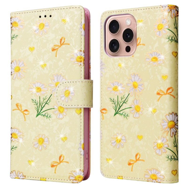 Δερματινη Θηκη iPhone 16 Pro Floral Rfid Blocker Wallet