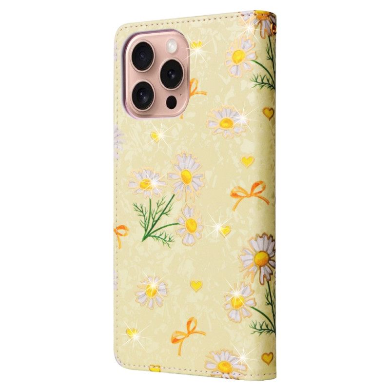 Δερματινη Θηκη iPhone 16 Pro Floral Rfid Blocker Wallet