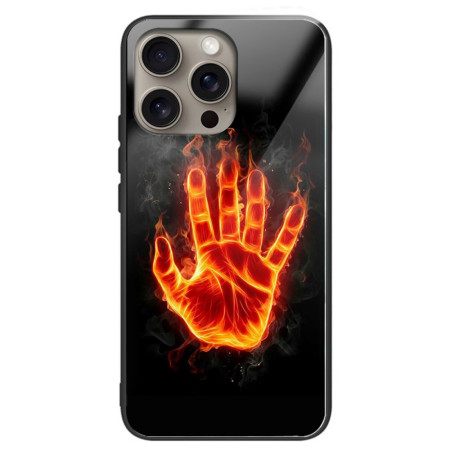 Κάλυμμα iPhone 16 Pro Hand On Fire Tempered Glass Σιλικόνης