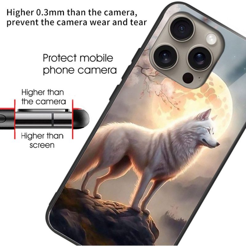 Κάλυμμα iPhone 16 Pro Moonlight Wolf Tempered Glass