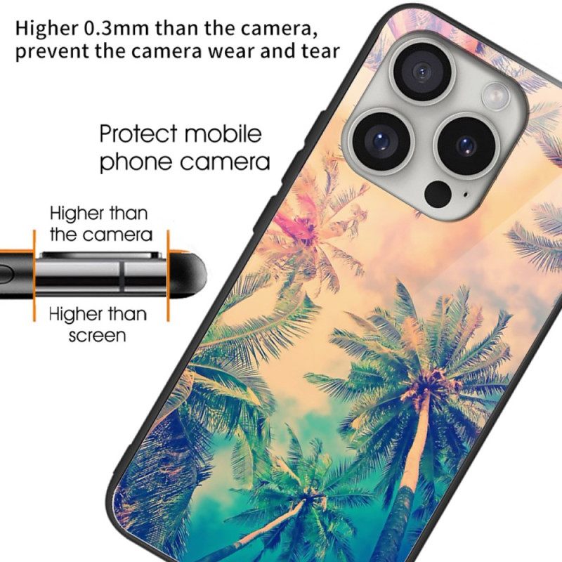 Κάλυμμα iPhone 16 Pro Palm Tree Tempered Glass