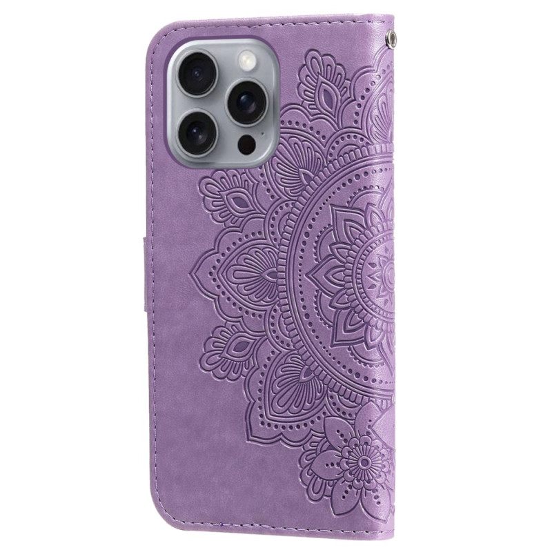 Θηκη Κινητου iPhone 16 Pro Θήκες Κινητών Εκτύπωση Mandala Με Λουράκι