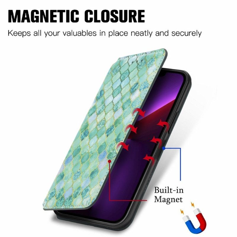 δερματινη θηκη iPhone 13 Pro Θήκη Flip Arabesque Flip Flap