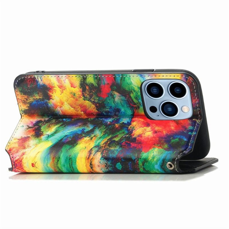 Κάλυμμα iPhone 13 Pro Θήκη Flip Iridescent Cloud Flip Flap