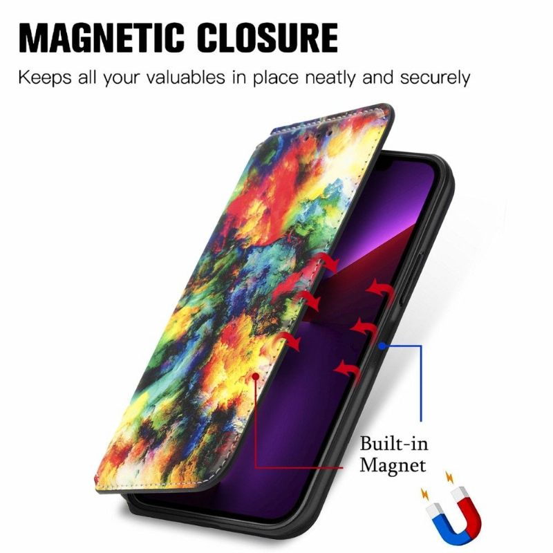 Κάλυμμα iPhone 13 Pro Θήκη Flip Iridescent Cloud Flip Flap