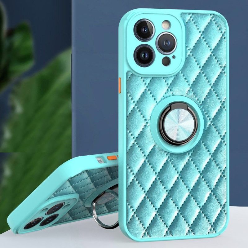 Θήκη iPhone 13 Pro Quilted Leather Effect Λειτουργία Υποστήριξης