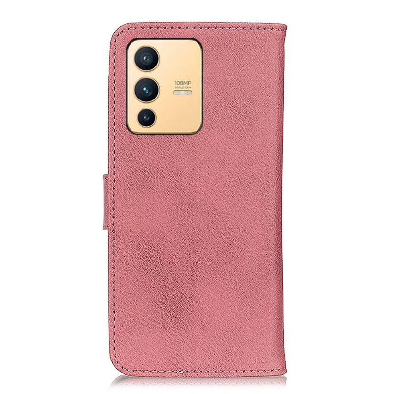 Θήκη Flip Vivo V23 5G Khazneh Imitation Leather